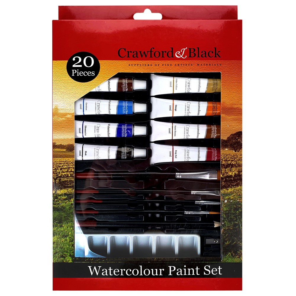 Crawford And Black Watercolour Paint Set: 20 Pieces